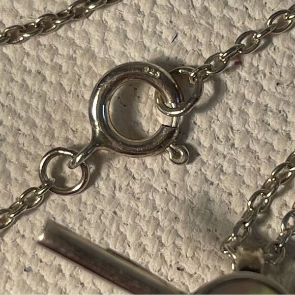 Zuni Hummingbird colibri mother of Pearl turquoise sterling silver penda… - Picture 9 of 13